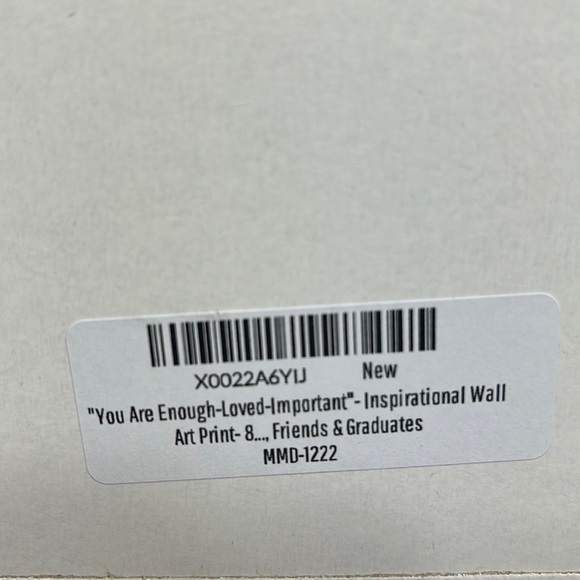 nwtWall Decor “YOU ARE ENOUGH-LOVED-IMPORTANT”-Inspirational Wall Art Print 8x10 - Picture 3 of 4